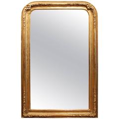 Large 19th Century, French Louis Philippe Carved Gold Leaf Mirror Large 19th Century, French Louis Philippe Carved Gold Leaf Mirror