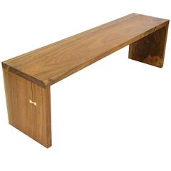 Sentient Walnut Hardwood Slab Bench with Maple Butterfly Detail