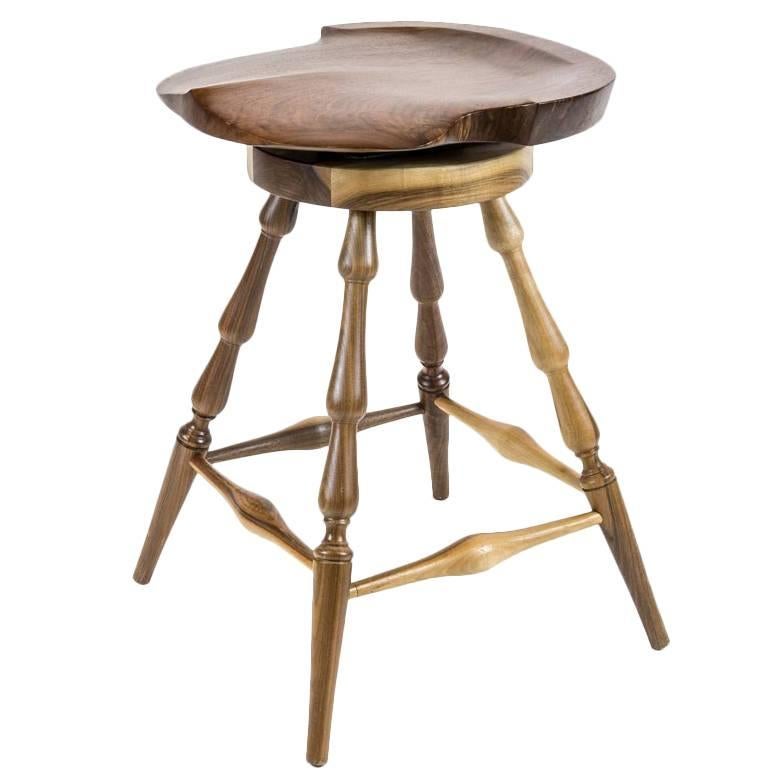Brubaker Swivel Stool in Walnut, Amish Made For Sale