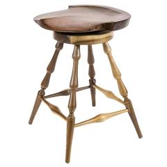 Brubaker Swivel Stool in Walnut, Amish Made