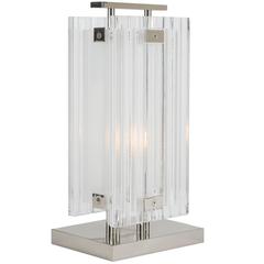Saint-Louis Crystal and Chromed Metal Lamp by Kiko Lopez 1