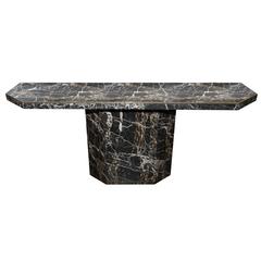 1970s Marble Console Table Attributed to Willy Rizzo