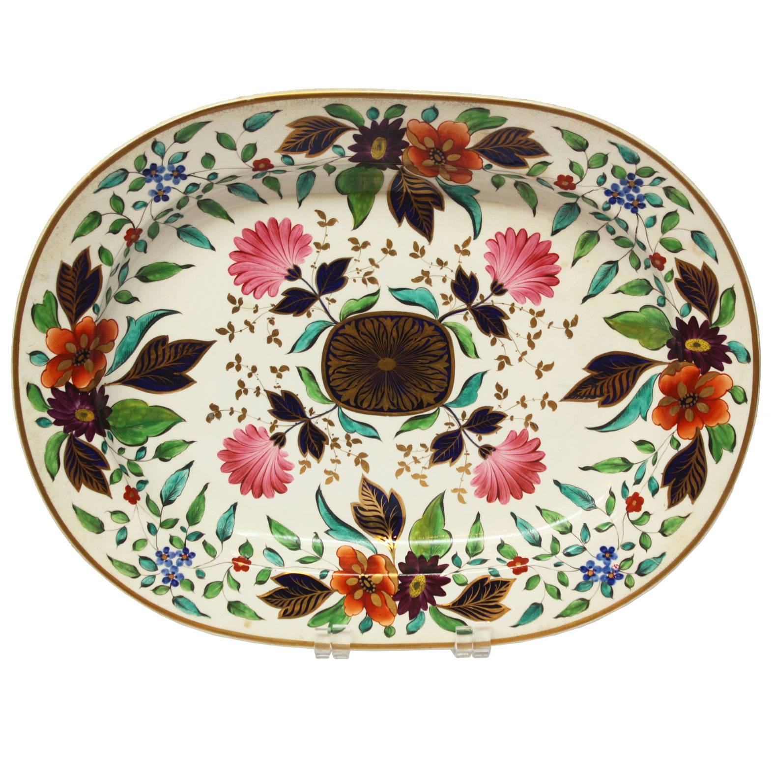 English Crown Derby Ironstone Oval Deep-Well Platter