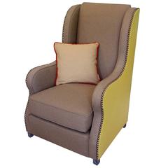 Two-Tone Armchair Upholstered in Linwood Lana Italian Wool 7