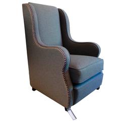Two-Tone Armchair Upholstered in Etro Wool