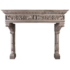 Italian Renaissance Chimneypiece in Istrian Stone 12