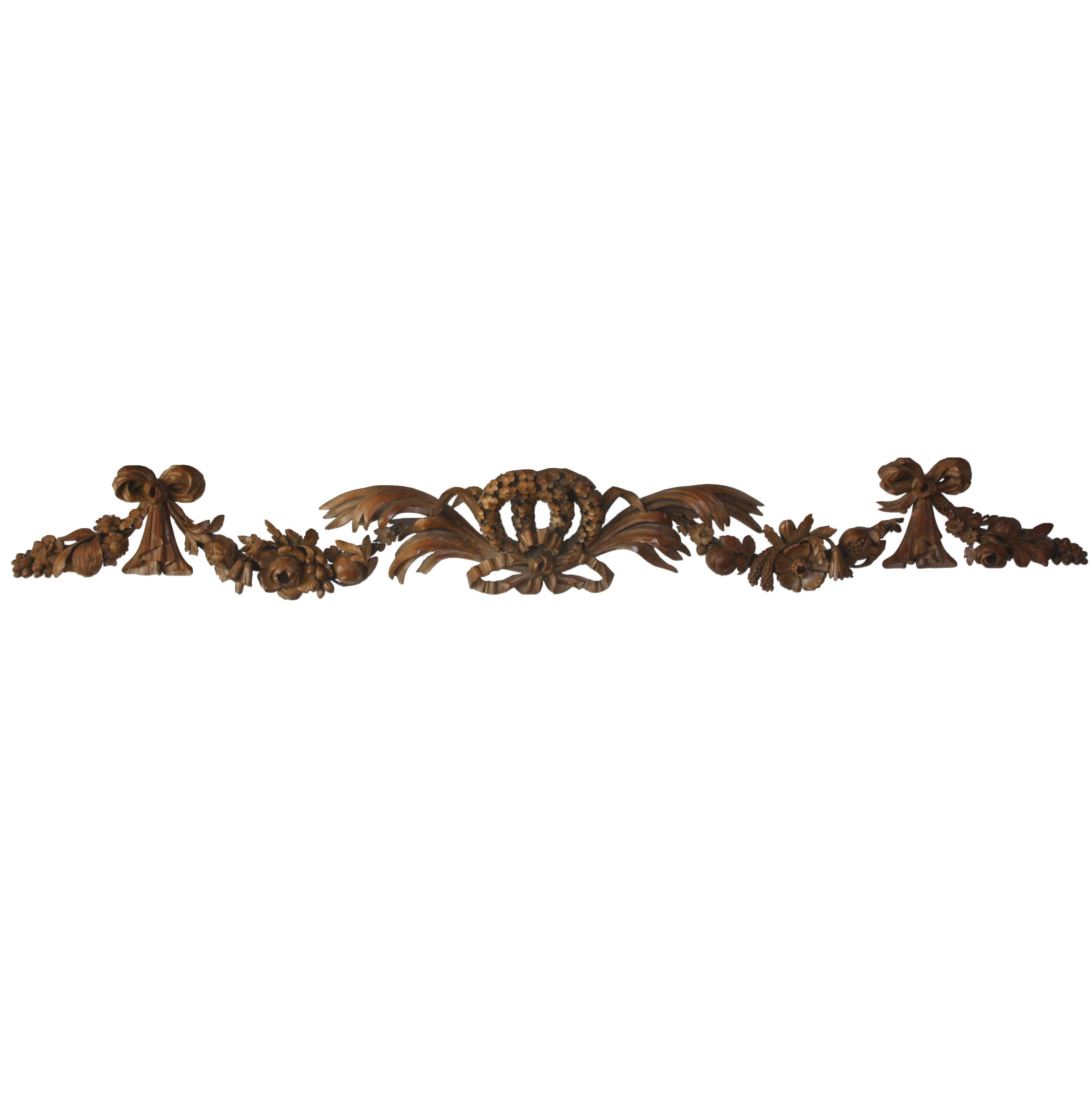 Highly Decorative Well Carved Wall Ornament after Gringling Gibbons
