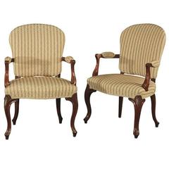 Pair of George III Mahogany Armchairs 7