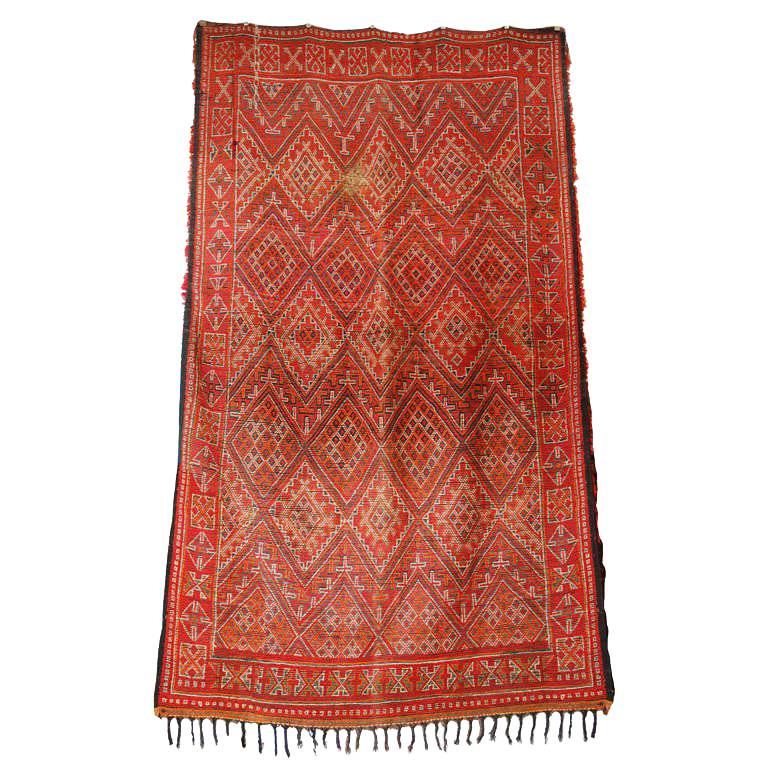Moroccan Vintage Mid-Century African Tribal Rug, circa 1960s