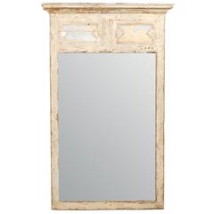 A 19th Century Spanish Large Painted Wood Trumeau Mirror