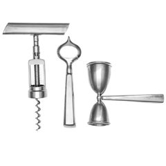 Vintage Three-Piece Silver-Mounted Cocktail Set John Hasselbring