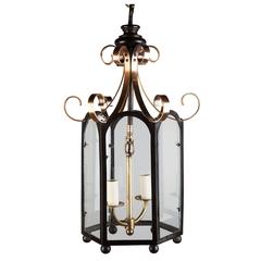 Lanterne de style chinoiserie William IV en laiton et bronze