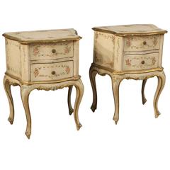 20th Century Pair of Venetian Bedside Tables