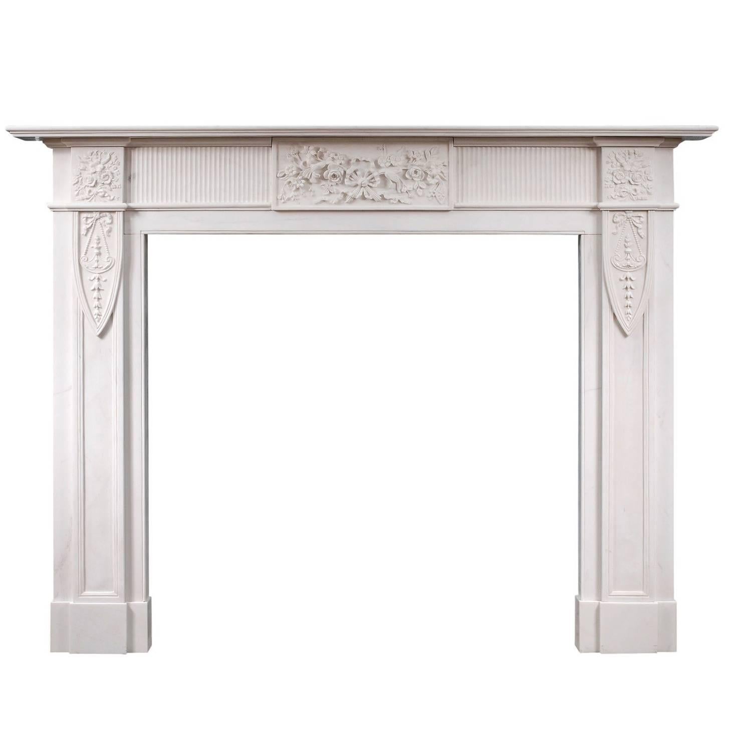 English Marble Fireplace in the Georgian Style For Sale
