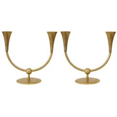 Pair of Two-Arm Candleholders by Richard Rohac