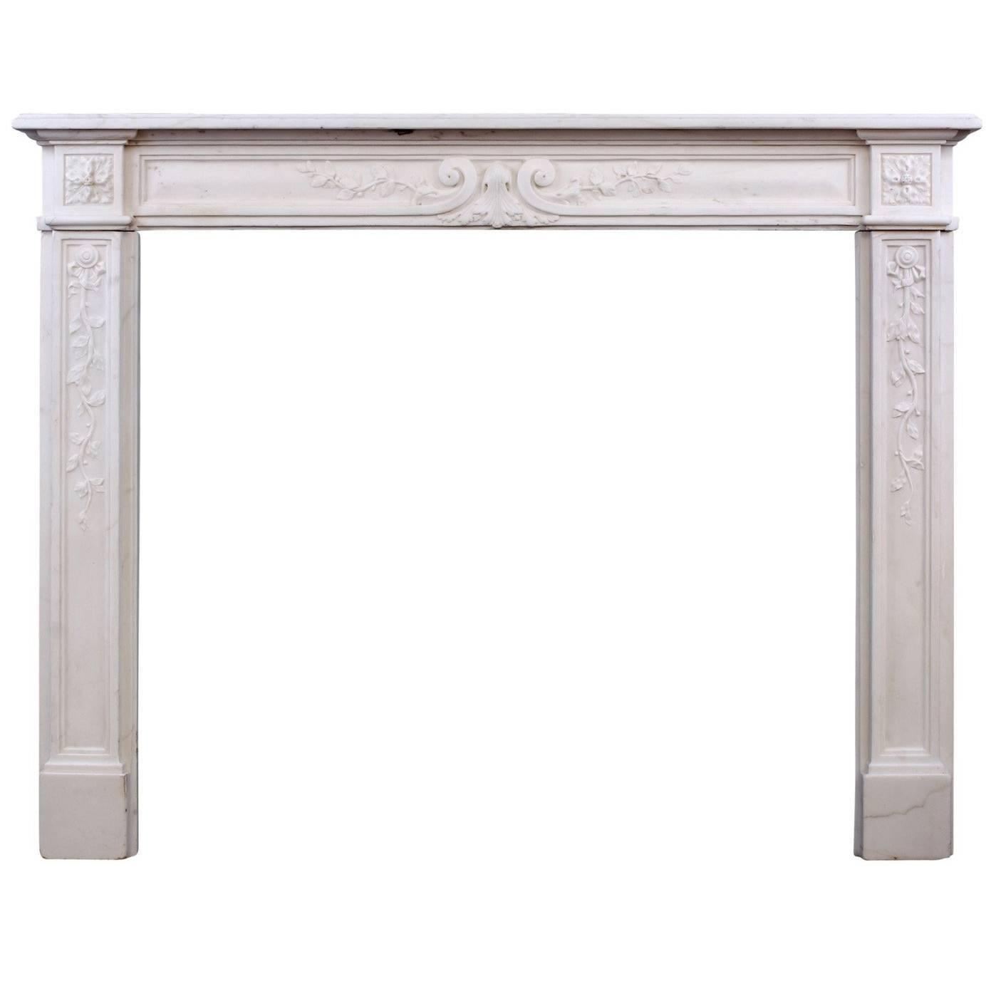 Late 18th Century Louis XVI Statuary Marble Fireplace For Sale