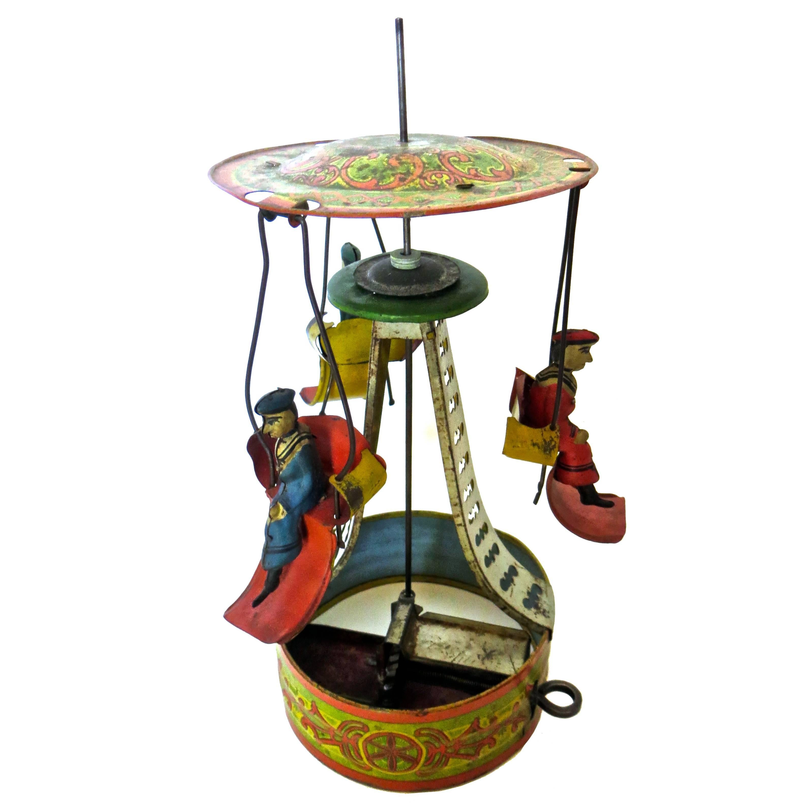 American Tin Toy, Clockwork Carousel, circa 1895