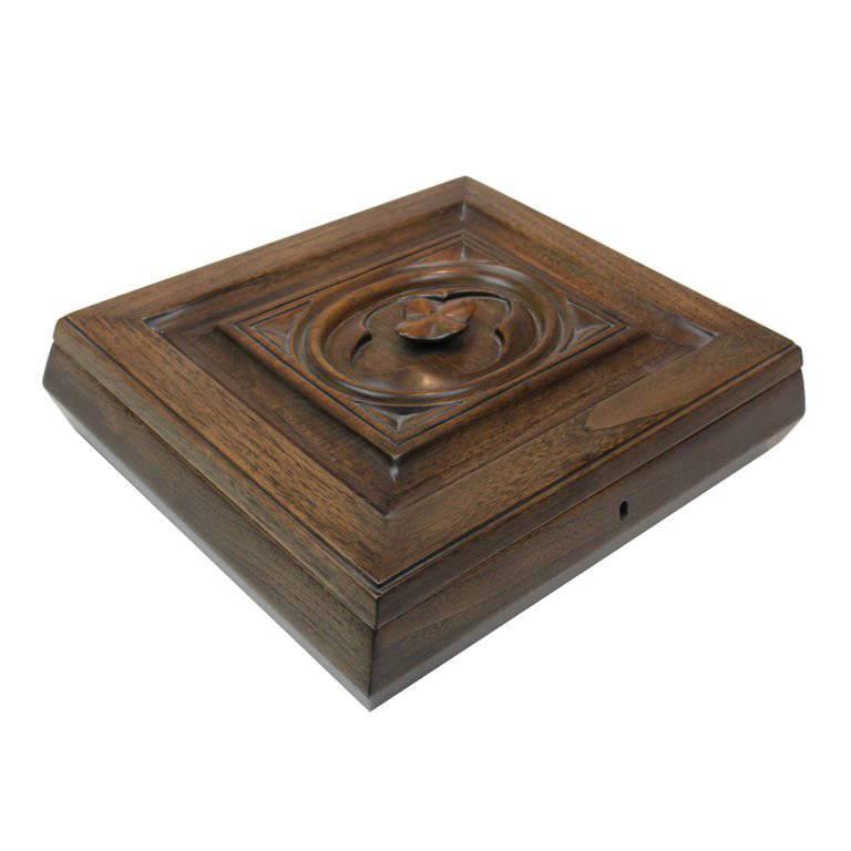 Mahogany Monteverdi-Young Hollywood Regency Carved Tobacco Humidor Cigar Box For Sale