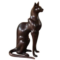 Egyptian Form Feline Sculpture