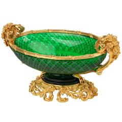 Hermitage 24-Karat Gilt Bronze and Bohemian Glass Presentation Bowel 'Tazza'