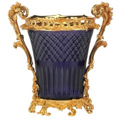 Hermitage 24-karat Gilt Bronze and Carved Lead Crystal Wine Cooler