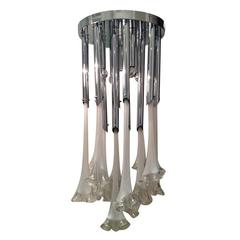 Large Murano Glass Flower Chandelier 12
