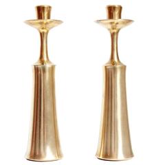 Pair of Two Brass Candleholders Candlesticks by Jens H. Quistgaard for Dansk