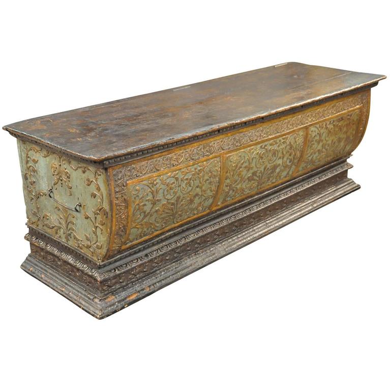 Outstanding 18th Century Italian Baroque Cassone or Trunk at 1stDibs