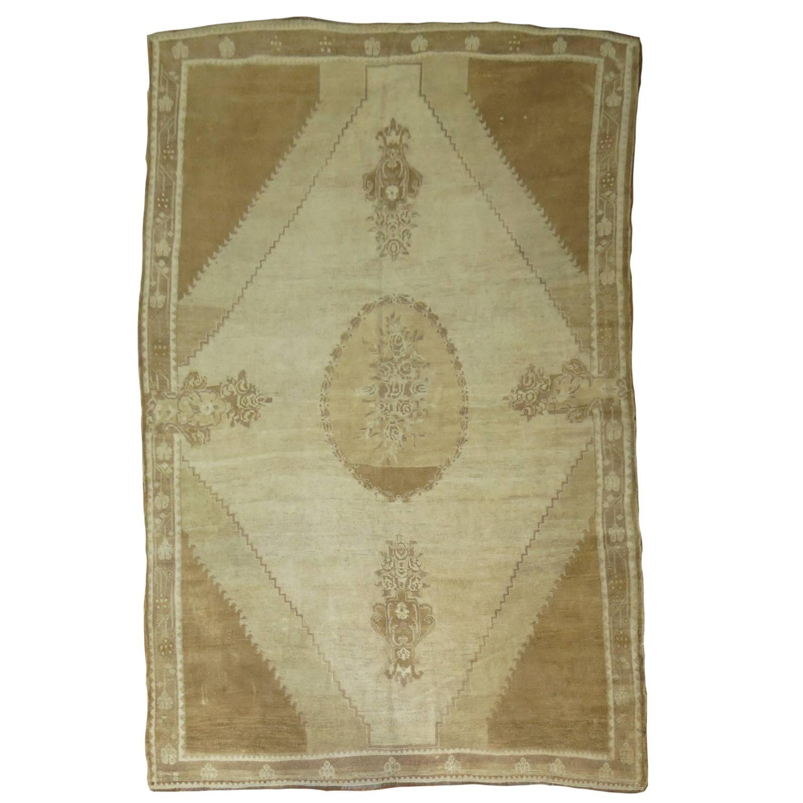 Vintage Turkish Kars Formal Medallion Carpet For Sale