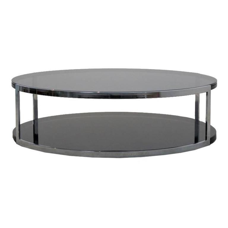 Belgochrom Chrome And Smoked Gl Coffee Table For At 1stdibs Belgochrom Chrome And Smoked Gl Coffee Table For