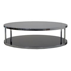 Belgochrom Chrome and Smoked Glass Coffee Table