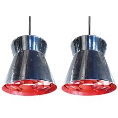 Oversized Pair of Mid-Century Pendents 10