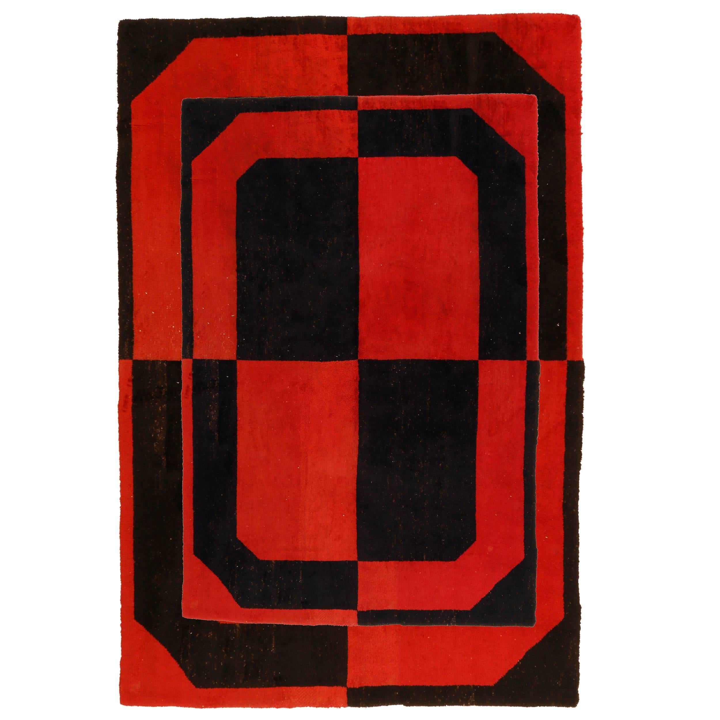 Vintage French Modernist Carpet For Sale