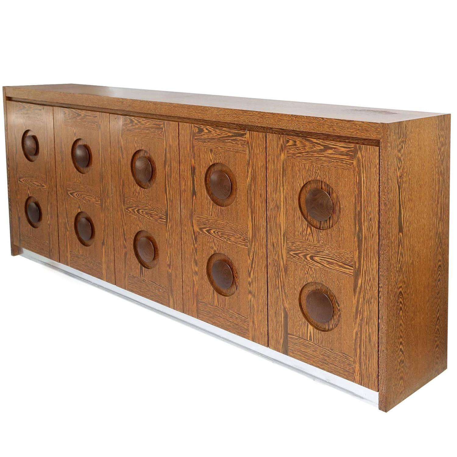Brutalist Credenza Wengé For Sale at 1stdibs