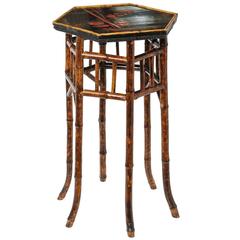 19th Century English Bamboo Lacquer Side Table