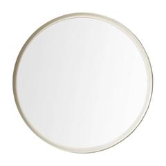 White Lacquered Round Mirror Produced in Sweden