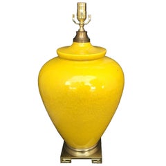 Yellow Mid-20th Century Pottery Lamp