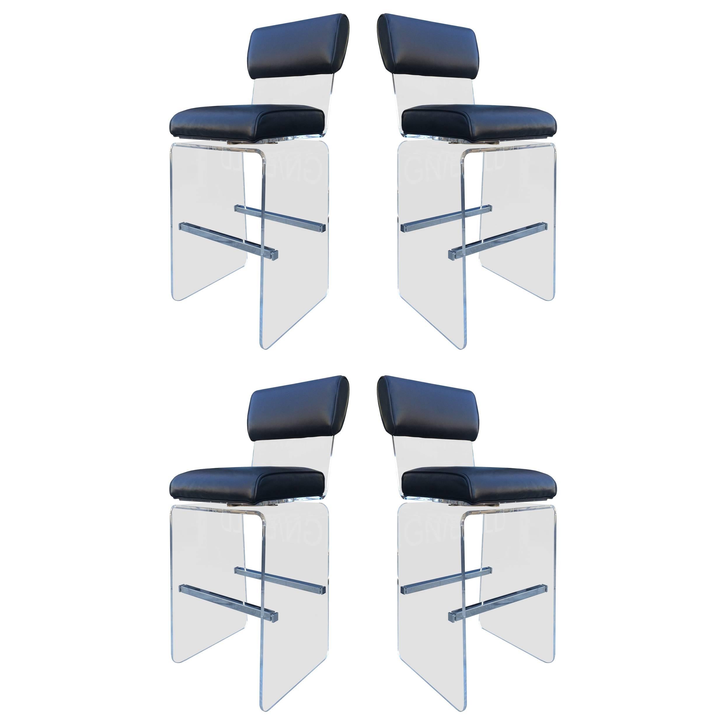 Set of Four "Waterfall" Barstools by Charles Hollis Jones For Sale