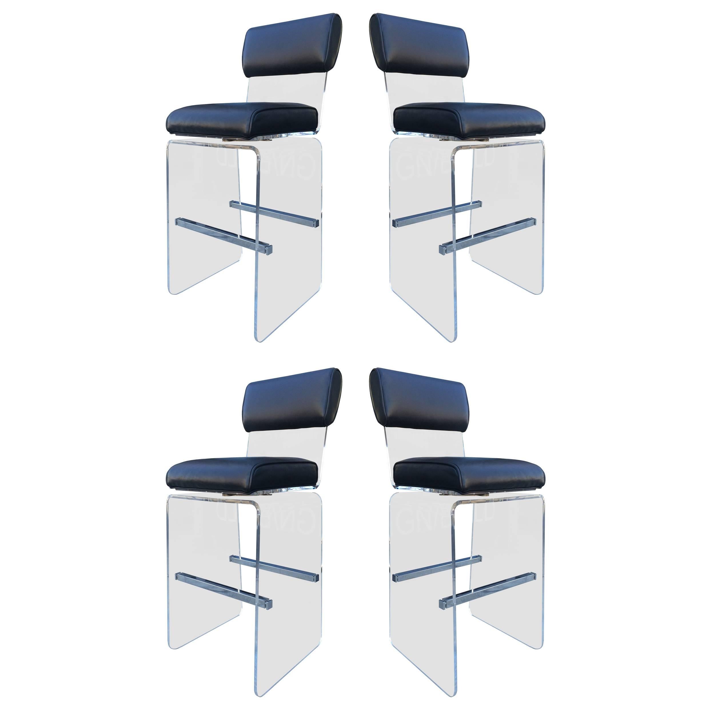 Set of Four "Waterfall" Barstools by Charles Hollis Jones