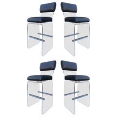 Set of Four "Waterfall" Bar Stools by Charles Hollis Jones 4