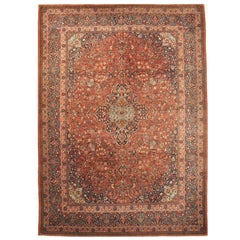 Antique Room Size Persian Kashan Rug