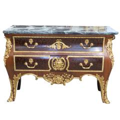 Louis XIV Style Marble Top and Bronze Commode