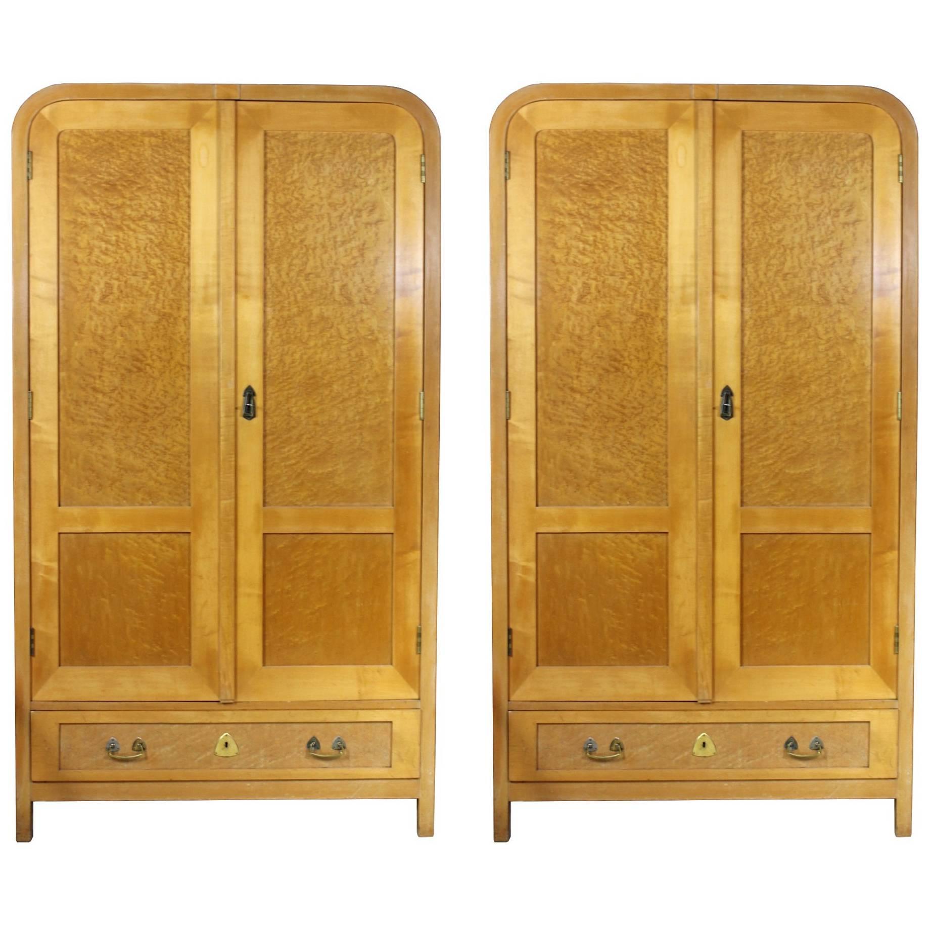 Bent Beechwood Wardrobe from Thonet, 2 pieces available