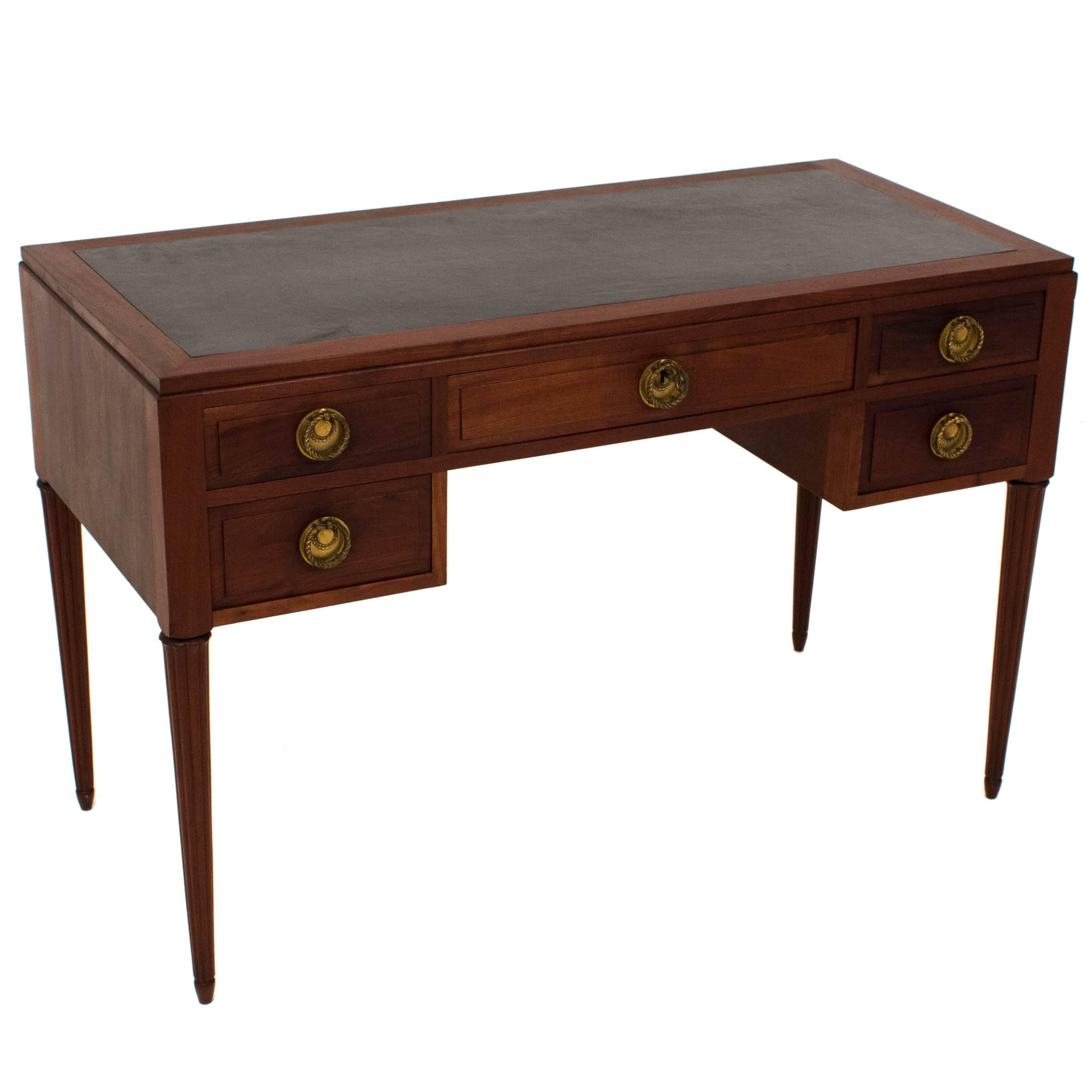 Stunning Art Deco Ladies Desk with Black Leather Top at 1stDibs