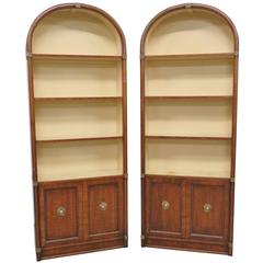 Pair of Beacon Hill Architectural Dome Open Bookcases