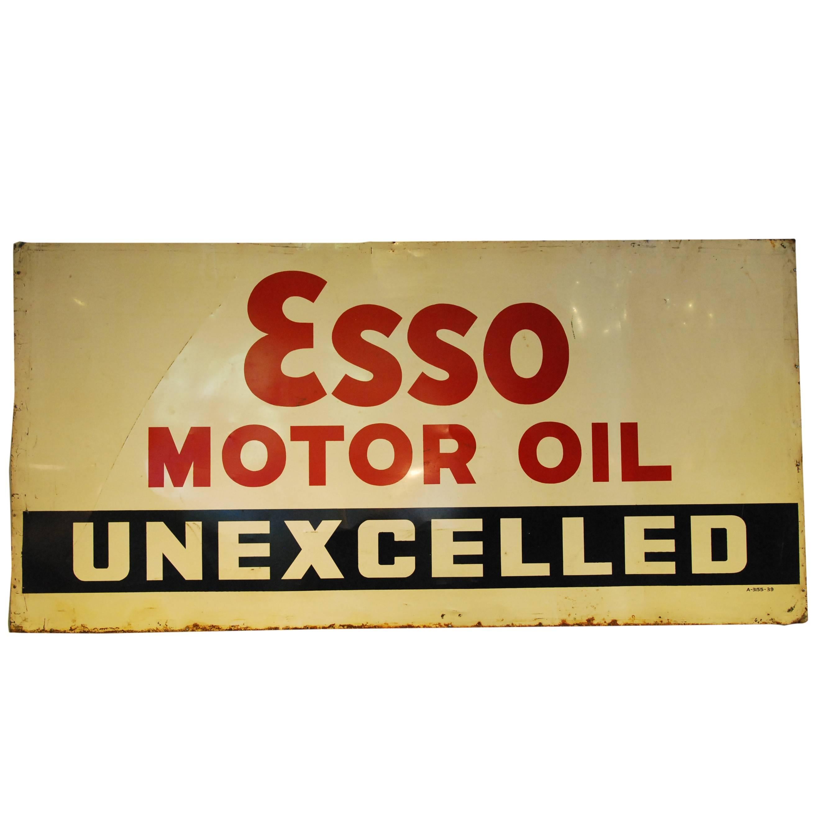 1939 Esso Motor Oil Automobilia Sign
