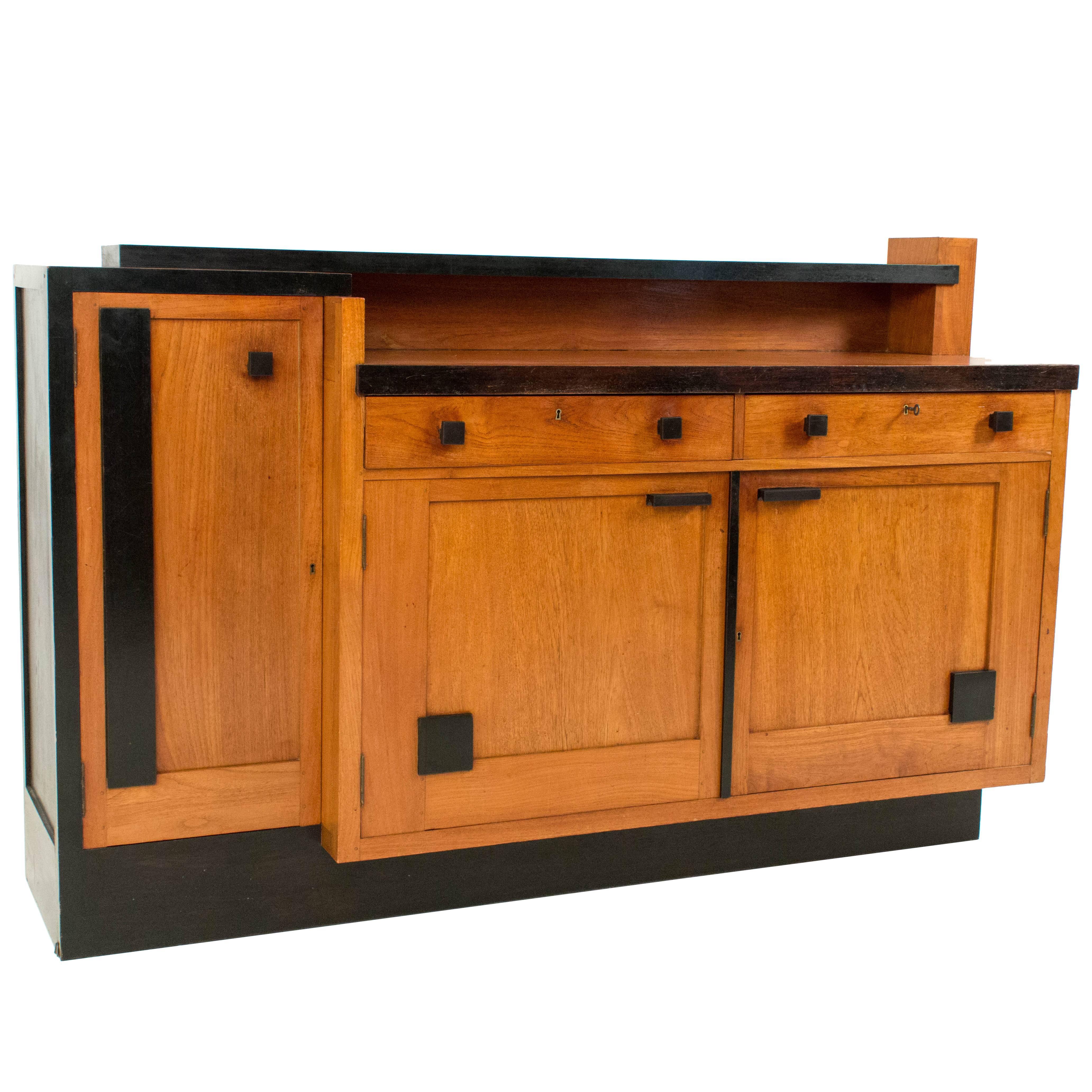 Rare and Important Art Deco Haagse School Credenza by Toko v/d Pol Semarang