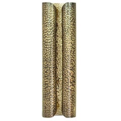 Tuba Wall Light in Hammered Aged Brass