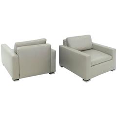 Pair of Clean Line Lounge Chairs by Minotti