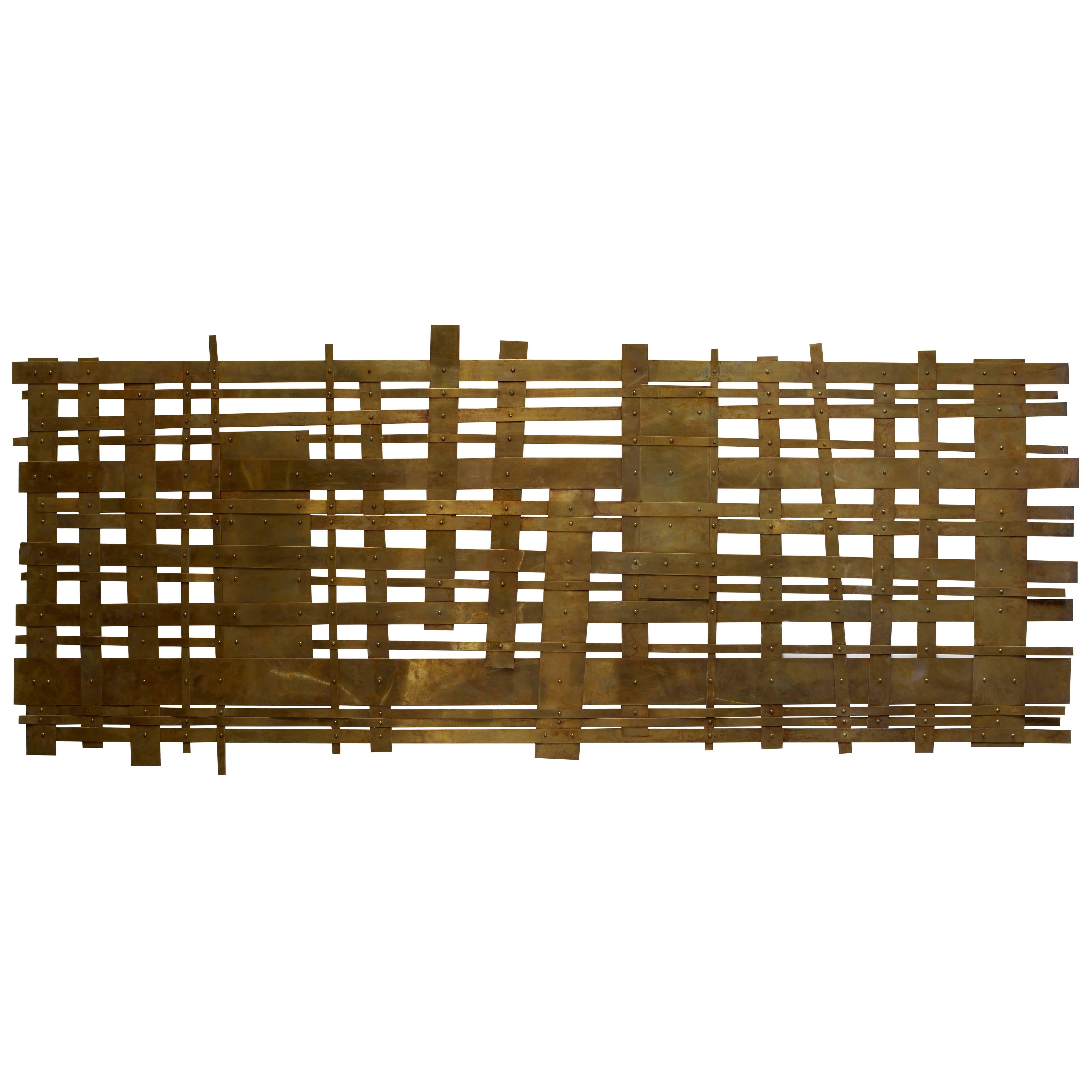 Martha Sturdy, Brass Wall Sculpture, Contemporary, "Weave #1" For Sale
